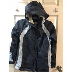 COLUMBIA Blue Nylon Shell RAIN JACKET Waterproof H
